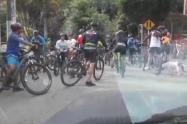 Ciclistas en el Cañón de Combeima