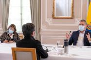 Presidente Duque en reunión con Claudia López.