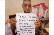 anciano pidiendo trabajo