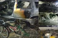 Se incendiaron tres vehículos, una moto de la Policía y varias bicicletas en Fortezza 2