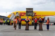 Presidente Iván Duque, durante la llegada de las vacunas a Colombia