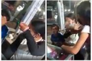 Niños le pegan a la mamá en Armenia