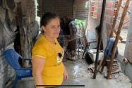 Sandra Milena Ampudia y su "casa de Tik Tok".