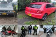 Recuperaron dos vehículos y tres motos que habían sido robados en Ibagué