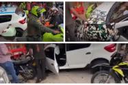 Joven atropella y dispara a los delincuentes