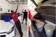 La Piquiña, influencer que compró un carro con solo monedas 