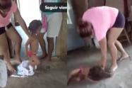 Mujer le da brutal golpiza a su hija 