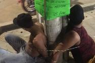 Dos jóvenes amarrados en Tibú por disidencias de las farc.