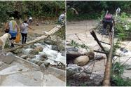 Paso obligado sobre la quebrada la chumba-San Bernardo