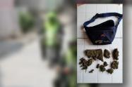 Sujetos abandonaron marihuana al ver policia