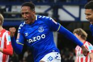 Yerry Mina, gol con el Everton en el debut de Frank Lampard