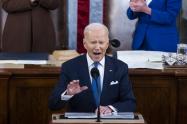 Joe Biden dando su discurso ante el Congreso de EE.UU.