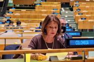 La vicepresidenta y Canciller, Marta Lucía Ramírez, quien fue la encargada de leer el discurso en nombre del Gobierno colombiano
