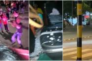 Vándalos juveniles atacaron con piedras y palos dos chivas rumberas en El Espinal