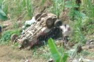 Un campero se fue a un abismo dejando dos lesionados en zona rural de Mariquita
