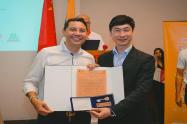 Alcalde de Ibagué, Andrés Hurtado y embajador de China, Lan Hu