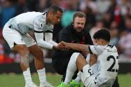 Luis Díaz en Liverpool lesionado de rodilla