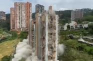 Implosión del edificio Continental Towers de Medellín 