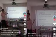 Capturas del vídeo en  tik tok que se hizo viral por la tesis
