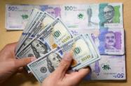 Cotización del dólar frente al peso colombiano.
