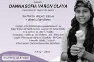 Sepelio Danna Sofía