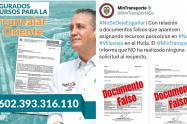 Certificado de MinHacienda falso en Neiva