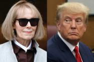 La escritora E. Jean Carroll y el expresidente de EE.UU. Donald Trump 