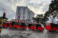 Paro de busetas carrera Quinta, calle 37 de Ibagué, año 2022
