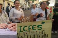 Protesta por ICFES en Fresno