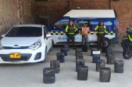 Un hombre fue capturado al movilizar el estupefaciente en su vehículo.