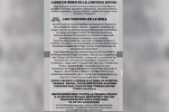 Reaparecieron panfletos amenazantes en el corregimiento de San Bernardo