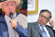En la imagen el expresidente Uribe y el presidente Gustavo Petro. Foto: sacada de redes sociales y cortesía presidencia. 