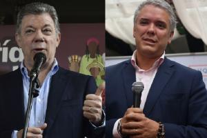 Juan Manuel Santos e Iván Duque