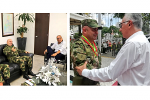 Coronel William Prieto con el Alcalde de Ibagué y el Gobernador del Tolima