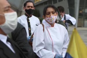 Protesta de meseros en Corferias 