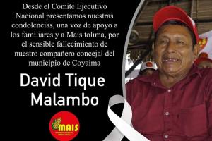 Al Concejal David Tique Malambo le hicieron dos pruebas Covid-19, saliendo la primera positiva y la segunda negativa