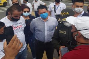 Taxistas levantan plantón en la calle 60 de Ibagué