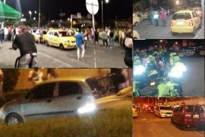 Pelea entre taxistas y conductores de Uber en Ibagué