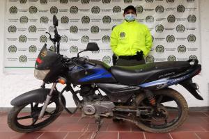 Sijín de la Policía Tolima recuperó motocicleta en Lérida, al norte del Tolima