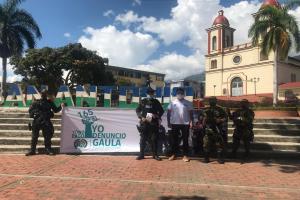 Guala de la Policía y del Ejército llegaron a San Antonio con campaña en contra de la extorsión