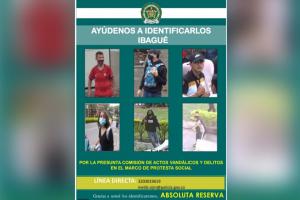 Autoridades lanzan cartel para judicializar a involucrados en actos vandálicos y otros delitos en Ibagué