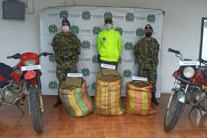Incautaron 111 kilogramos de marihuana y dos motocicletas en Herrera, corregimiento de Rioblanco