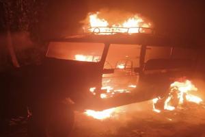 Incendiaron un jeep de la empresa La Ibaguereña en la vía a China Alta 
