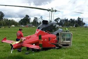 Se accidentó helicóptero ibaguereño en Chía. No hubo pérdidas humanas