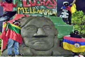 La Primera Línea de Ibagué se atribuyó el cambio del busto en el viaducto del Sena