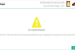 No hay plataforma de cupos escolares en Ibagué