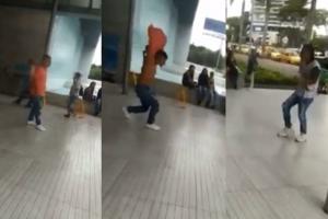 ¡Lo que faltaba! Se agarraron a machete frente al Centro Comercial La Estación en Ibagué