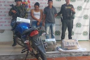 Transportaban cinco kilos de marihuana Cripy en moto Hurtada