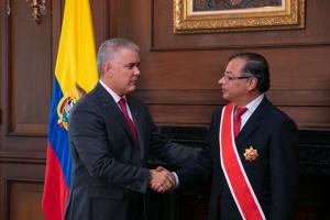 Presidente Iván Duque y Gustavo Petro, presidente electo