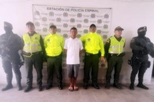 Cayó alias ‘Terroso’, otro peligroso homicida en El Espinal